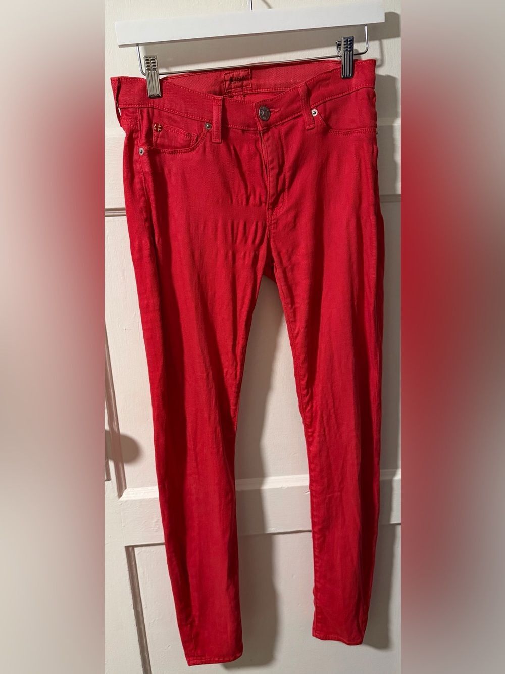 Hudson Krista Super Skinny Chew Wax Red Jeans Y2K Made in USA W407TIP Size 28